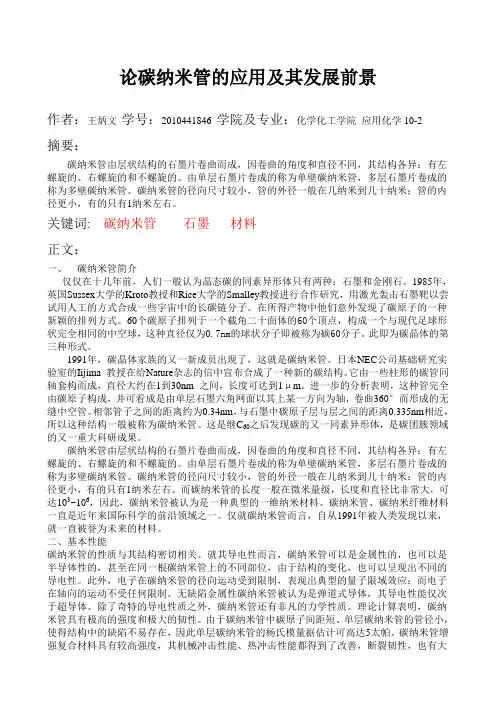 应用化学导论课程论文