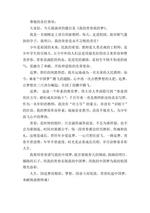 我的青春——我的中国梦