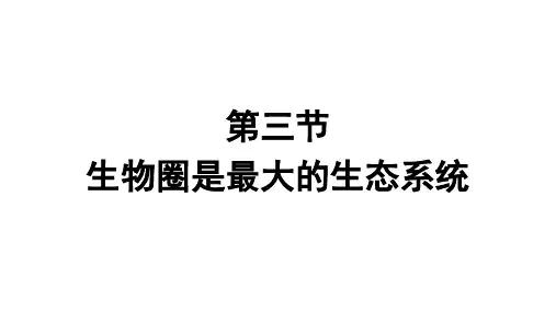 1.2.3+生物圈是最大的生态系统+课件+2023-2024学年初中生物人教版七年级上册