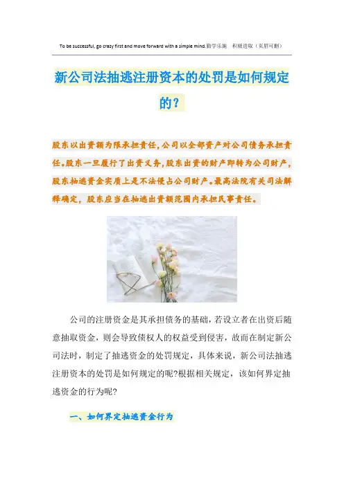 新公司法抽逃注册资本的处罚是如何规定的？