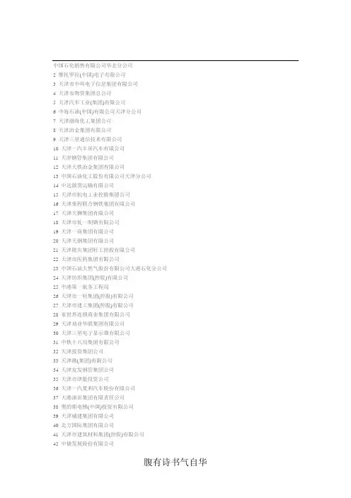 天津100强企业 (3)