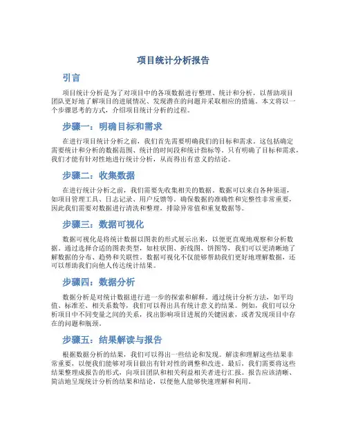 项目统计分析报告