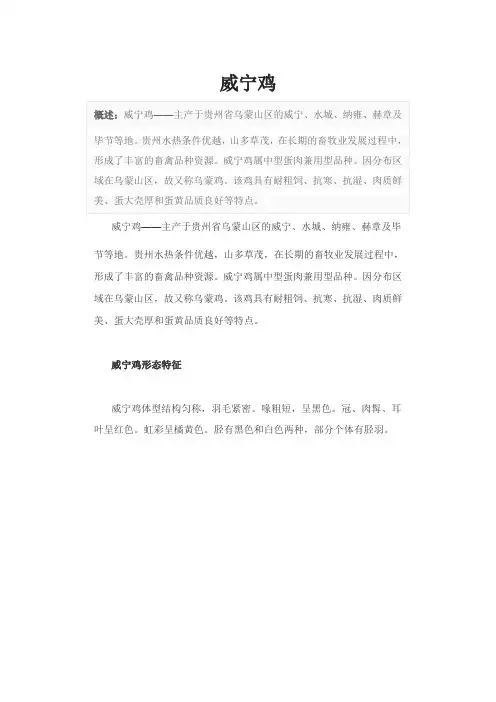 威宁鸡