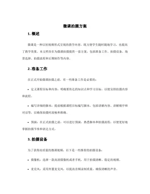 微课拍摄方案