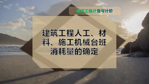 建筑工程人工、材料、施工机械台班消耗量的确定