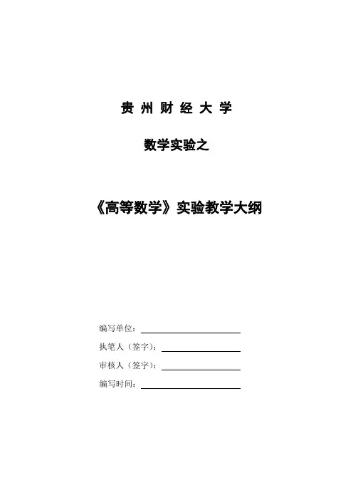 《高等数学》实验教学大纲