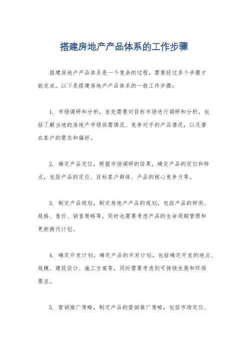 搭建房地产产品体系的工作步骤