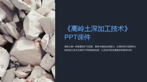 《高岭土深加工技术》课件