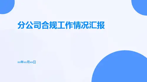 分公司合规工作情况汇报ppt