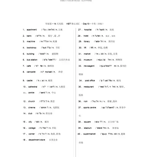 学而思14天攻克KET核心词汇–Day10中英音标