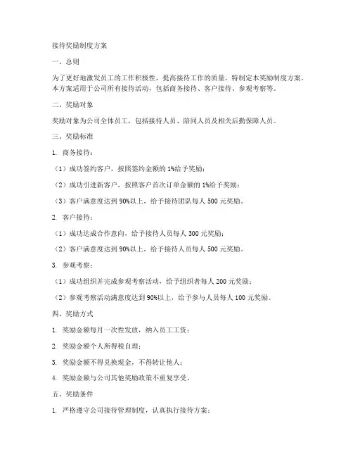 接待奖励制度方案模板
