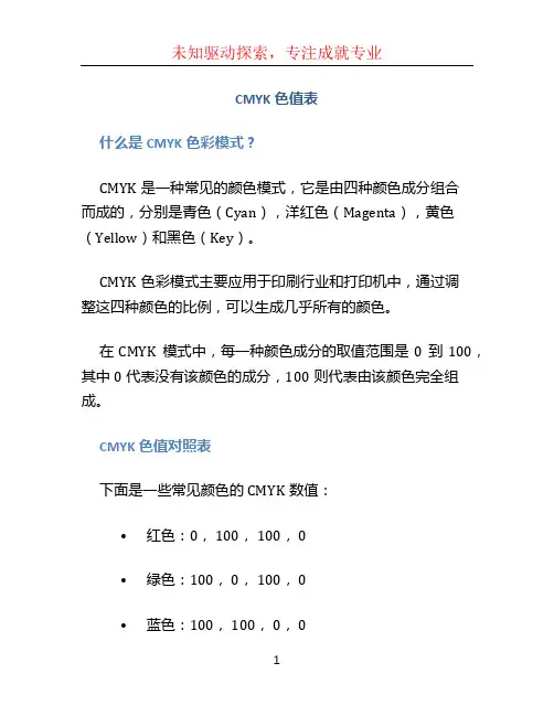 cmyk色值表 (2)