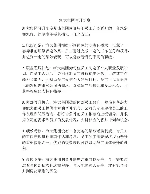 海大集团晋升制度