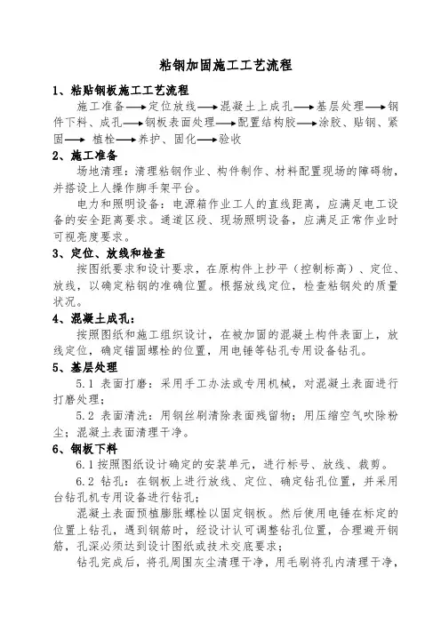 粘钢加固施工工艺流程