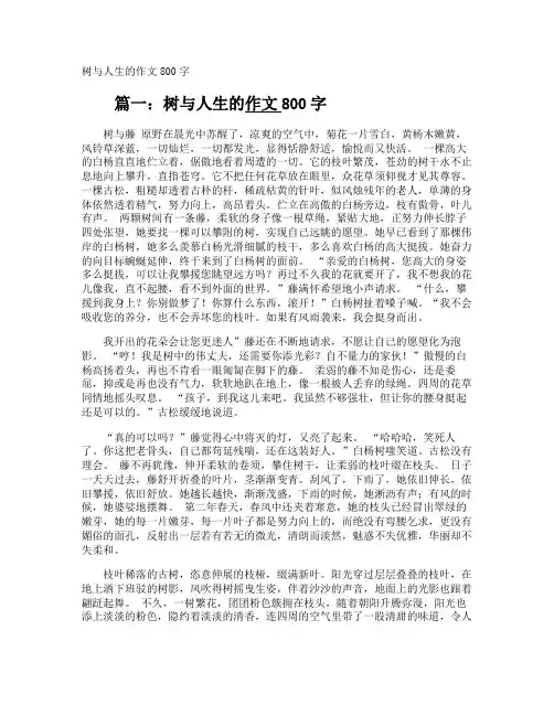 树与人生的作文800字