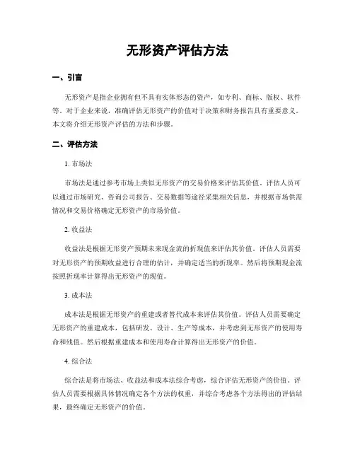 无形资产评估方法