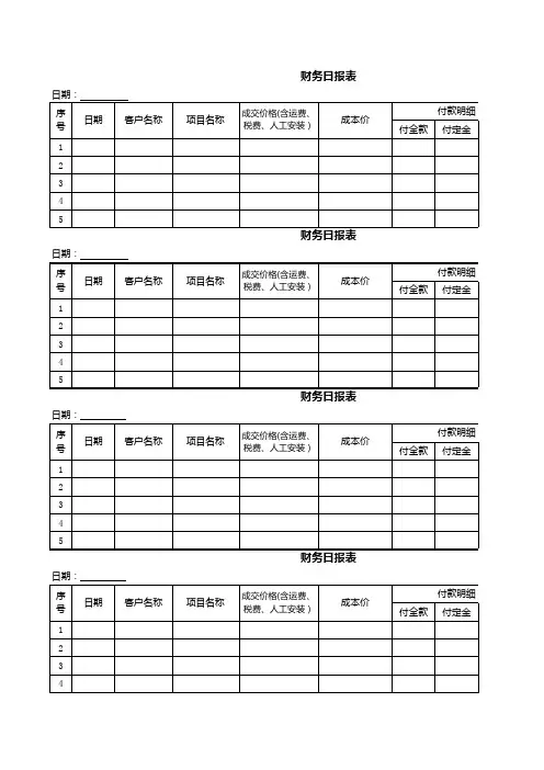财务日报表