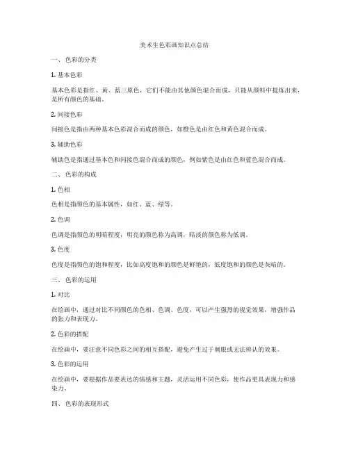 美术生色彩画知识点总结