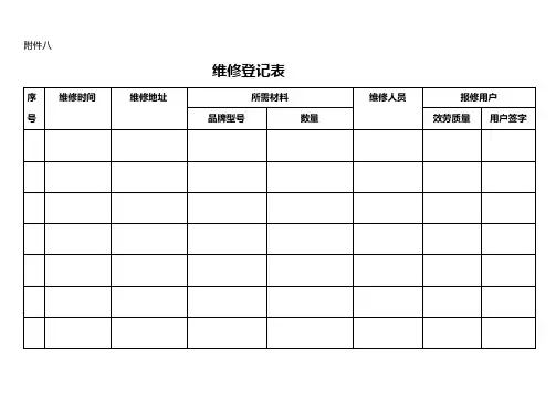物业公司维修登记表