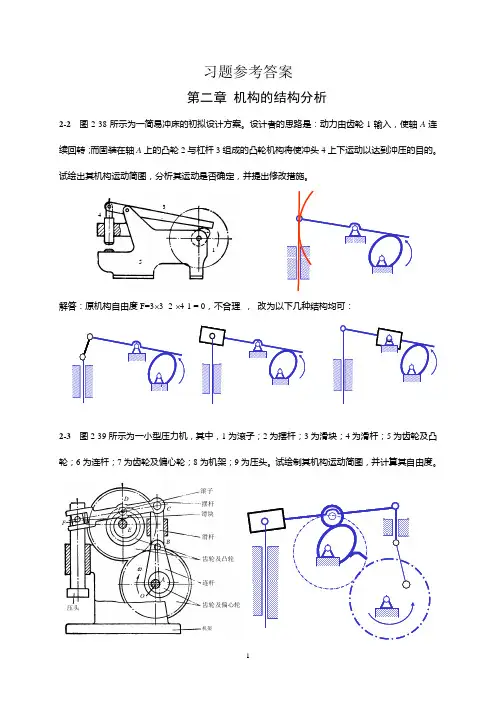 机械原理习题参考答案