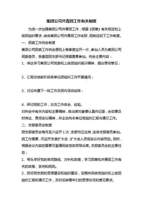集团公司共青团工作有关制度