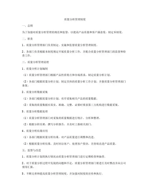 质量分析管理制度