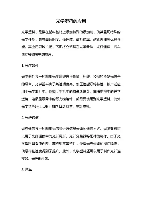 光学塑料的应用