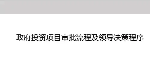 政府投资项目审批流程及政府领导决策程序