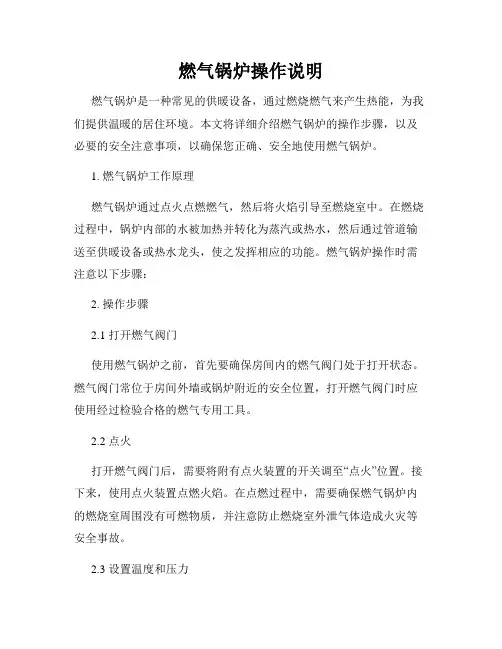 燃气锅炉操作说明