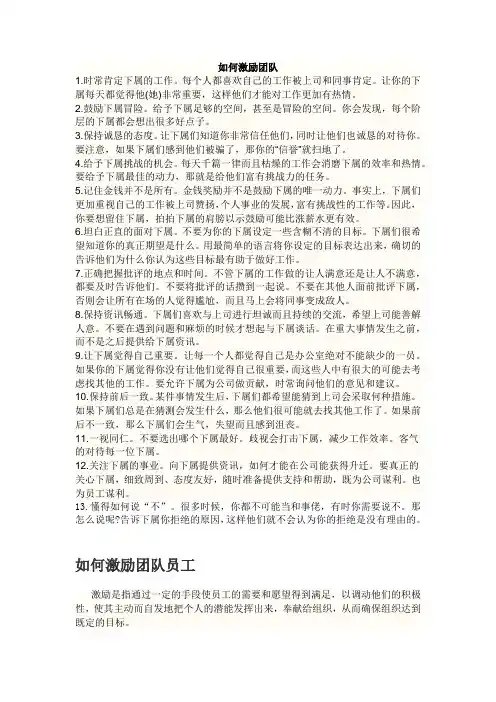 如何激励团队