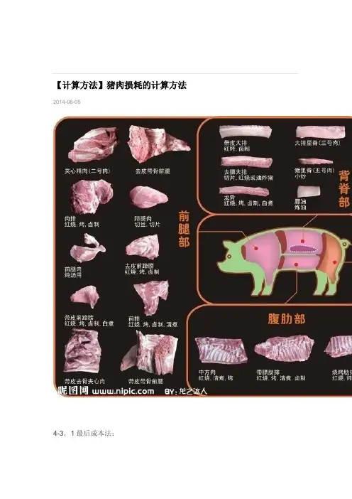 【计算方法】猪肉损耗的计算方法
