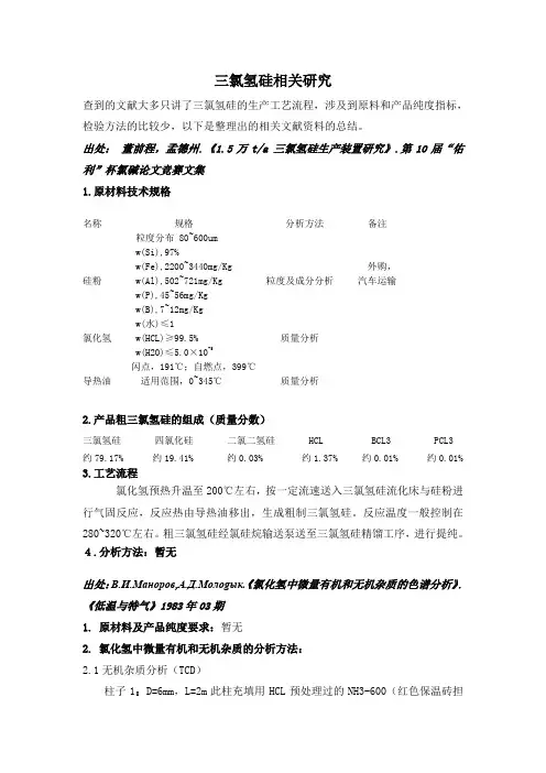 三氯氢硅资料总结