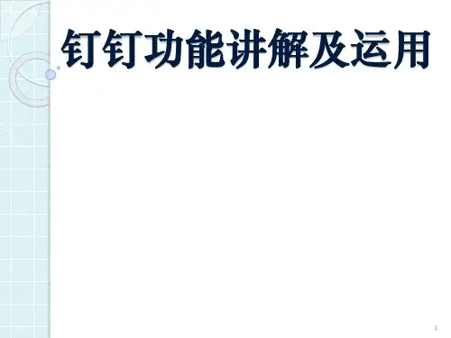 钉钉功能讲解及运用ppt课件