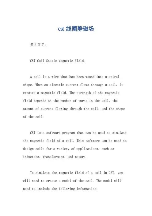 cst 线圈静磁场