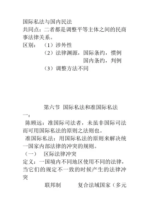 国际私法与国内民法