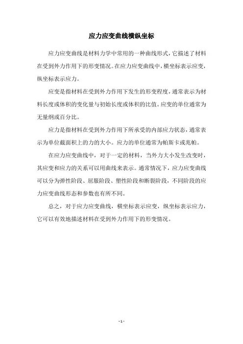 应力应变曲线横纵坐标