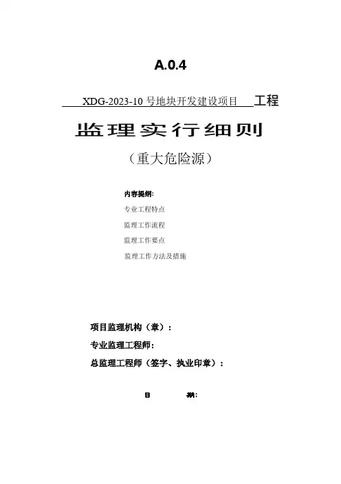 重大危险源监理细则