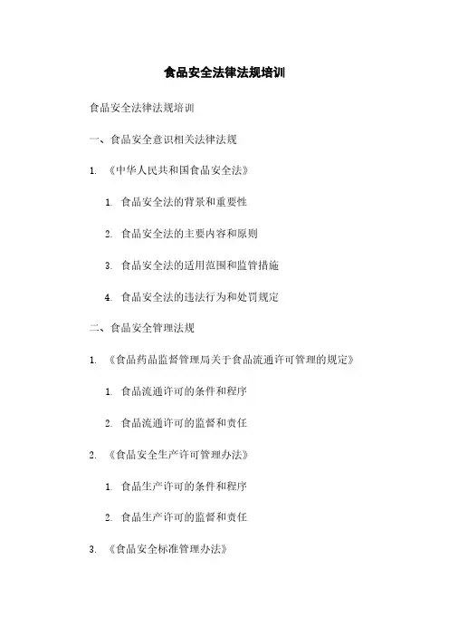食品安全法律法规培训