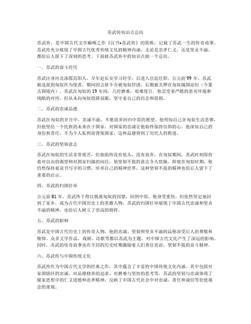 苏武传知识点总结