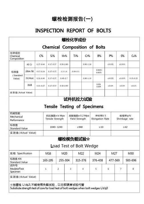 螺栓检测报告