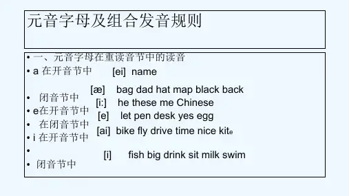 元音字母及组合发音规则 PPT