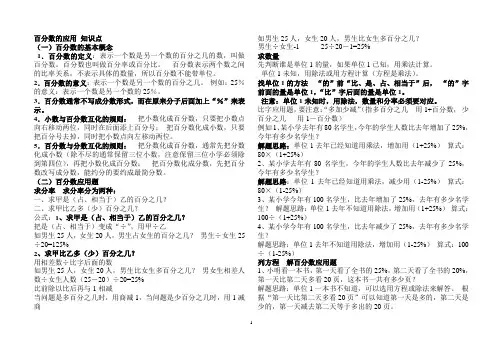 百分数的应用 知识点