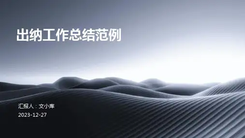 出纳工作总结范例ppt