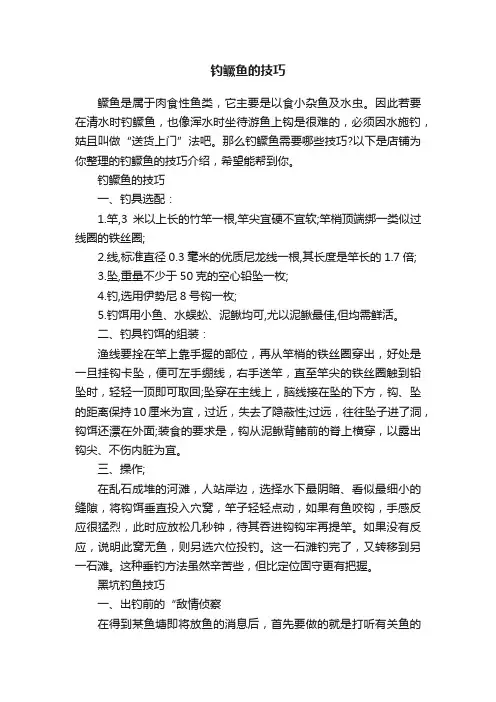 钓鳜鱼的技巧