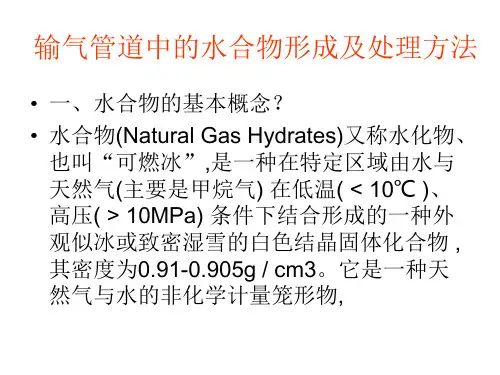 天然气水合物的形成及处理