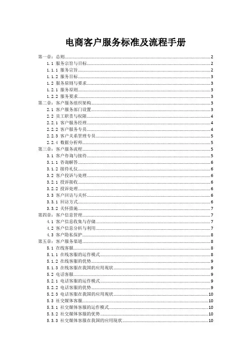 电商客户服务标准及流程手册