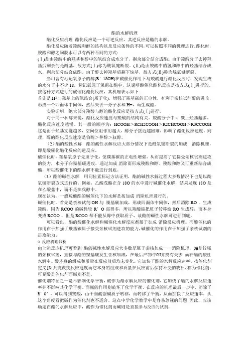 酯的水解机理