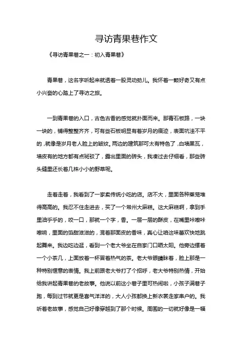 寻访青果巷作文