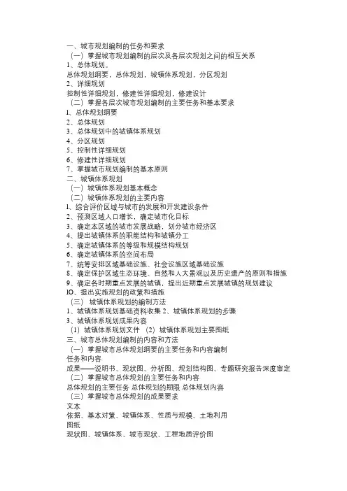 2011注册城市规划师《城市规划原理》复习要点5