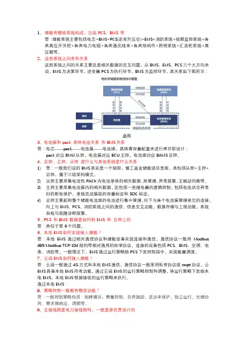 电化学储能系统常规问题解答